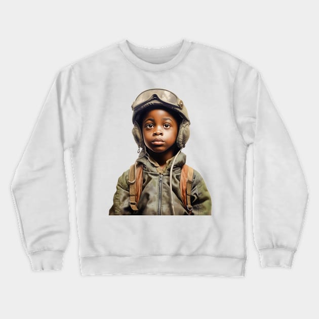 Military Minded Street Soldier Urban Warrior Black Boy Crewneck Sweatshirt by Unboxed Mind of J.A.Y LLC 